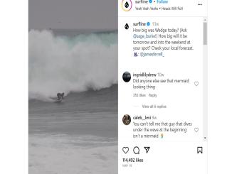 A video of people surfing in California during Hurricane Hilary