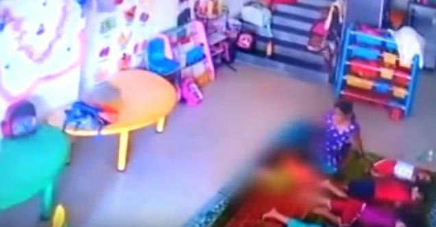 Disgusting video: 10-Month-Old baby kicked and Thrashed by Caretaker, Afsana Sheikh in the daycare