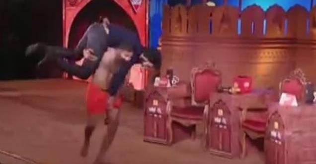 video: Watch Ramdev teaching yoga and lifting Ranvir singh
