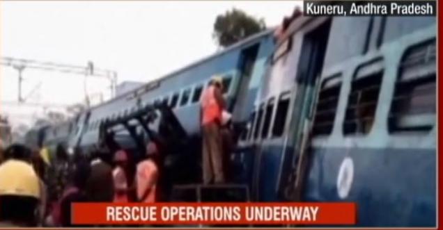 Helpline numbers Hirakhand Express derailment Andhra Pradesh