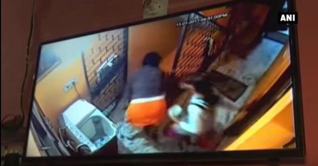 Video Delhi, Mother throws her 2 Year Old Child down Stairs
