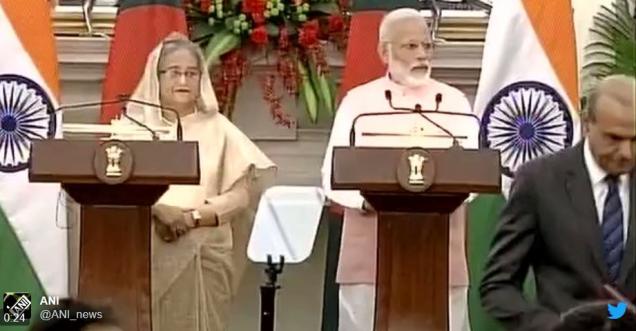 Watch: Narendra Modi and Sheikh Hasina burst into laughter