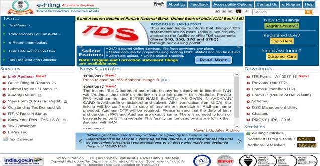 IT Department 2 steps of linking PAN-Aadhaar on Tax India website