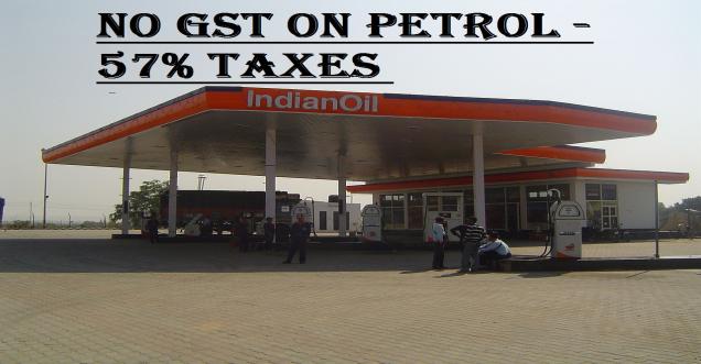 No GST Petrol due to 57% tax benefits Central State Government