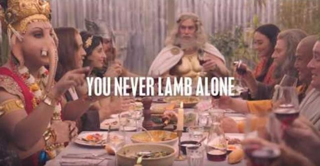 Australia Company shows god Ganesha eating lamb meat advertisements