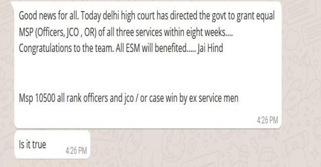 Delhi high court equal MSP