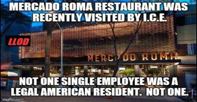 Was Mercado Roma restaurant recently visited by ICE, no it’s fake
