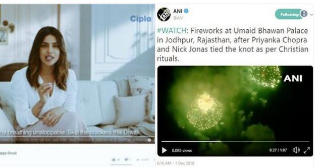 Priyanka Chopra Video, Fireworks At Wedding, Cracker Free Diwali