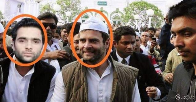 Rahul Gandhi standing with Adil Ahmed, Pulwama Attack Suicide Bomber
