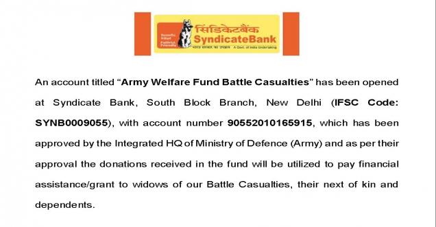 Army Welfare Fund Battle Casualties viral message