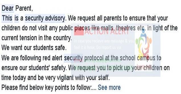 Did Delhi Schools issue any security advisory post strikes?
