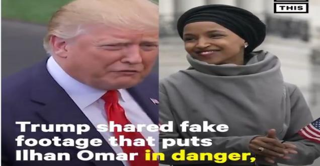 Donald Trump promotes Ilhan Omar of dancing video