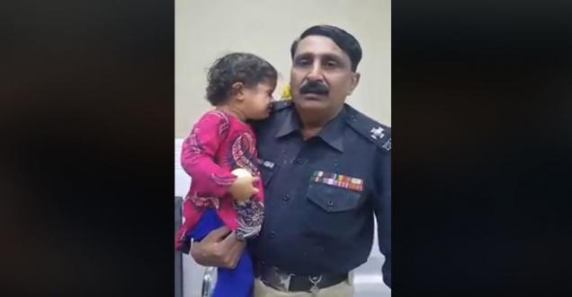 Viral video of Policeman carrying a child speaking Tamil