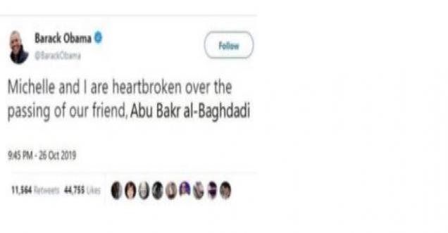 Did Barack Obama Tweet Al Baghdadi Was A Great Man, Innocent Man