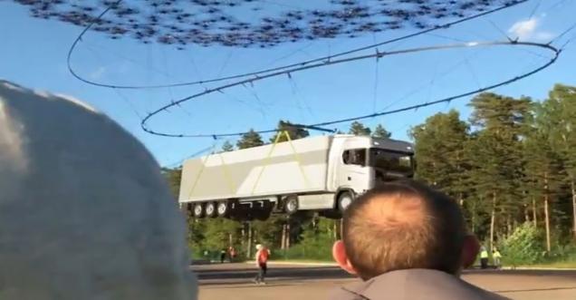 Can you pick up a 40-ton truck with 2,000 drones