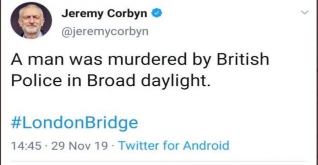 A man was murdered by British Police in Broad daylight Jeremy Corbyn