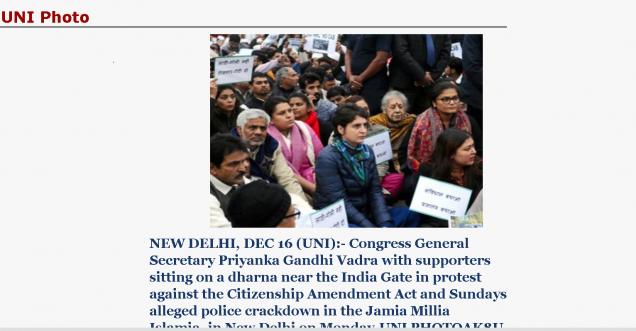Priyanka Gandhi protest, Did she supports Pakistan over the issue of CAA and NRC