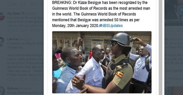 Was Kizza Besigye awarded Guinness World Record