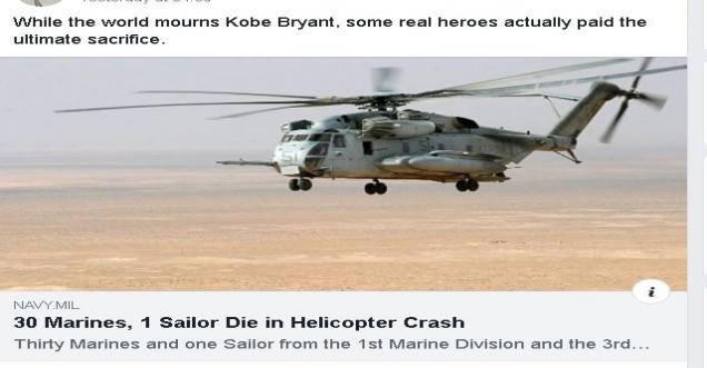 Did 30 Marines, 1 Sailor Die in Helicopter Crash on 26 Jan 2020, 2005