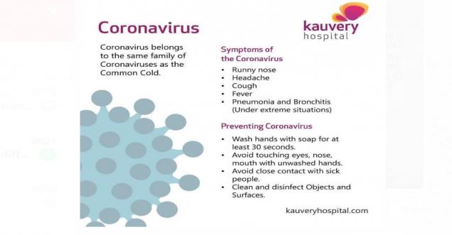 Coronavirus IMPORTANT INFORMATION from Ministry Of Health, Kauvery hospital