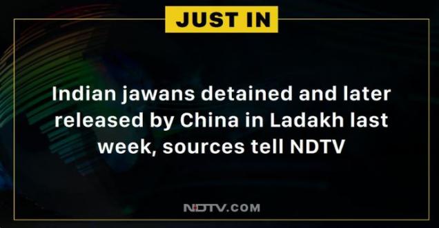 NDTV publishes fake news, Indian Jawans Briefly Detained by China in Ladakh