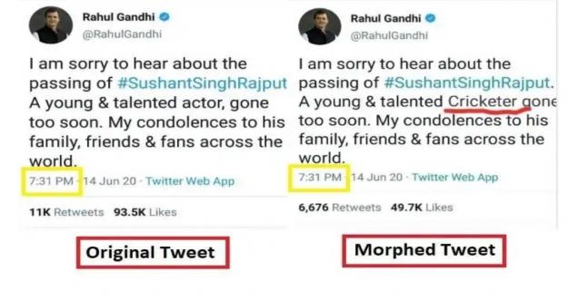 After Sushant death, Rahul Gandhi cricketer pappu fake tweet viral