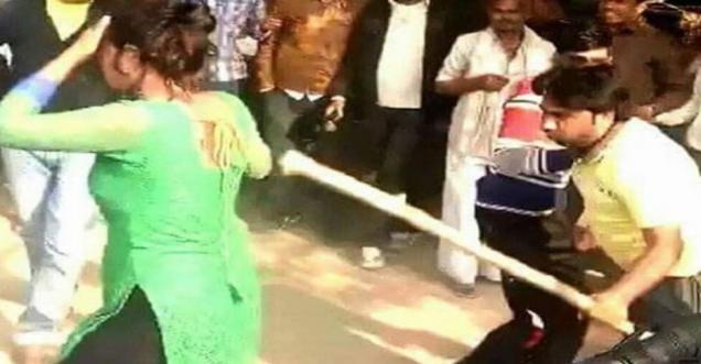 Was a women beaten up during Samajwadi time in UP and no action taken