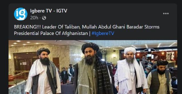 Fact Check Are Taliban leaders at Afghanistan presidential palace