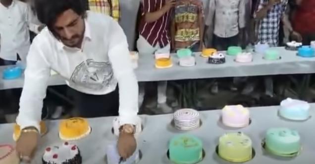 OMG Mumbai Man Cuts 550 happy birthday cake to Celebrate Birthday