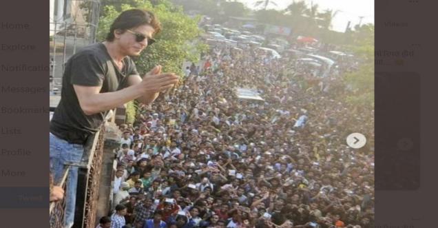 Large crowd gather outside Shahrukh house after his son released after bail
