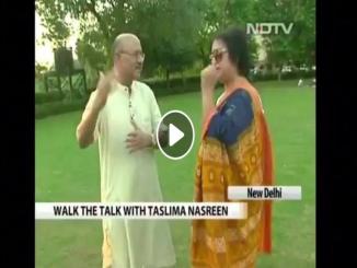 Video Taslima Nasrin with journalist Shekhar Gupta says Owaisi is my friend