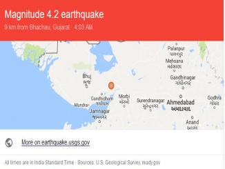 earthquake hits Gujarat's Hanjiyasar 2018