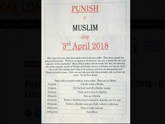 Punish a Muslim day 3rd April 2018