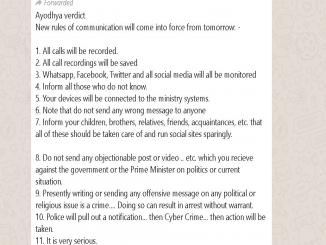 Ayodhya verdict, New rules of whatsapp communication from tomorrow