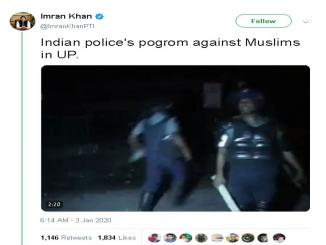Indian police's pogrom against Muslims in UP Imran Khan Intentional fake news