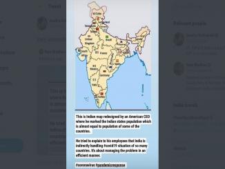 This is Indian map redesigned by an American CEO is old photo