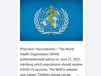 Did WHO recommend against vaccinating kids