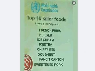 Top 10 Killer Foods according to @WHO is not true