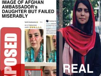 Afghan ambassador's daughter with bruises and blood mark is not real