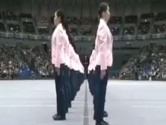 Synchronized Women’s walking old viral video as closing ceremony at the Olympics