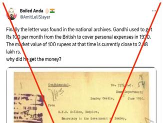 /fact-check/no-gandhi-not-get-rs-100-for-personal-expenses-from-the-british-16925.html